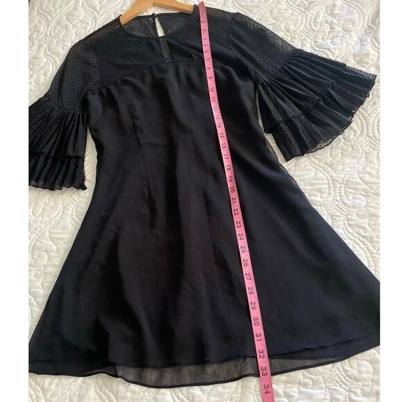 Keepsake Swiss Dot Black Ruffled Whimsical Whimsigoth Mini Dress Size Small - Picture 10 of 11